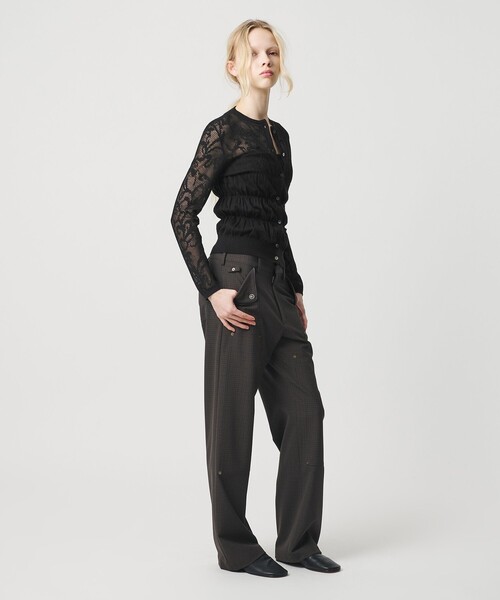 ATTISESSION（アティセッション）の「＜ATTISESSION＞レース ジャガード カーディガン（カーディガン/ボレロ・レディース・ベージュ/ブラック・FREE）」の4枚目の写真