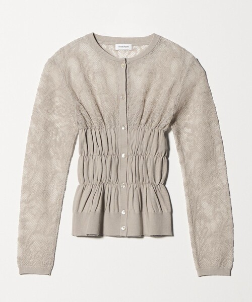 ATTISESSION（アティセッション）の「＜ATTISESSION＞レース ジャガード カーディガン（カーディガン/ボレロ・レディース・ベージュ/ブラック・FREE）」の7枚目の写真
