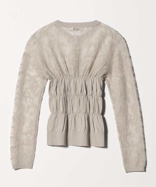 ATTISESSION（アティセッション）の「＜ATTISESSION＞レース ジャガード カーディガン（カーディガン/ボレロ・レディース・ベージュ/ブラック・FREE）」の8枚目の写真