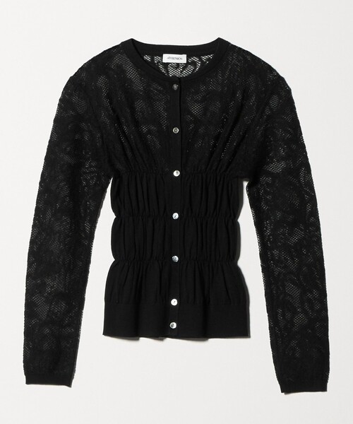 ATTISESSION（アティセッション）の「＜ATTISESSION＞レース ジャガード カーディガン（カーディガン/ボレロ・レディース・ベージュ/ブラック・FREE）」の12枚目の写真