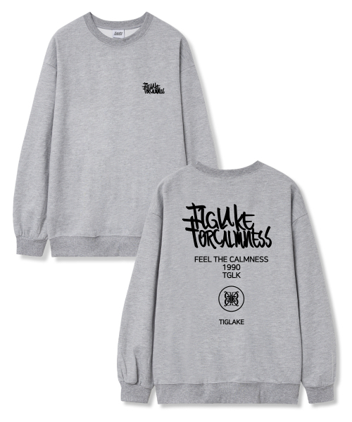 TI.GLAKE(ティーグレイク)の「エクストラオーバーフィット裏毛マンツーマンTシャツグレー(スウェット・レディース・その他・L/XL/XXL)」の1枚目の写真
