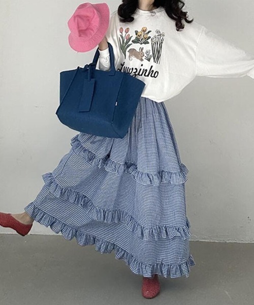 semplice(センプリチェ)の「ロングスカート(スカート・レディース・ブルー・F)」の3枚目の写真