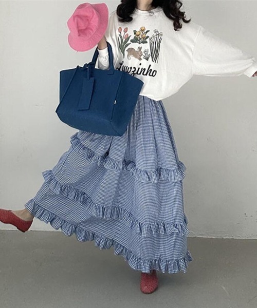semplice(センプリチェ)の「ロングスカート(スカート・レディース・ブルー・F)」の11枚目の写真