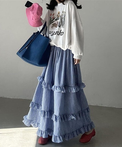 semplice(センプリチェ)の「ロングスカート(スカート・レディース・ブルー・F)」の12枚目の写真