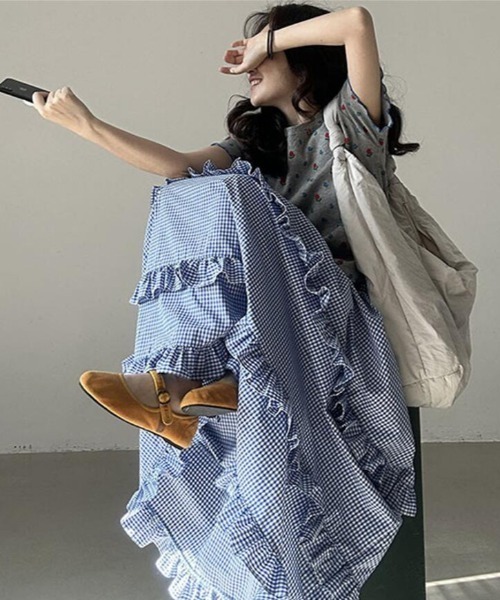 semplice(センプリチェ)の「ロングスカート(スカート・レディース・ブルー・F)」の14枚目の写真