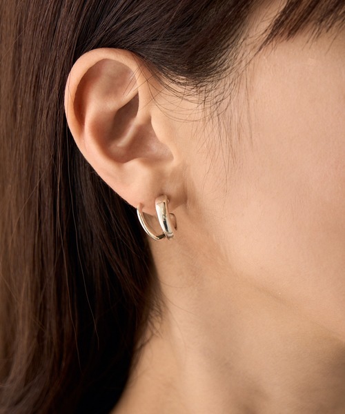 PHILIPPE AUDIBERT（フィリップ オーディベール）の「【PHILIPPE AUDIBERT】Virginia フープピアス BO6737 AR（ピアス（両耳用）・レディース・シルバー・FREE）」の3枚目の写真