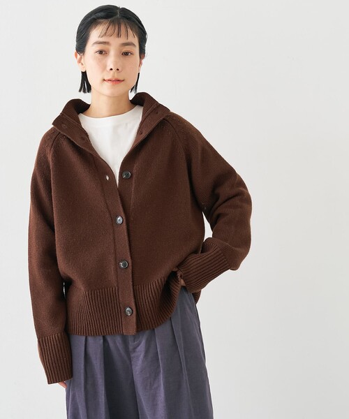 collex（コレックス）の「ハイネック2WAYプルオーバー（ニット/セーター・レディース・ブラウン/ネイビー/アイボリー・フリー）」の2枚目の写真