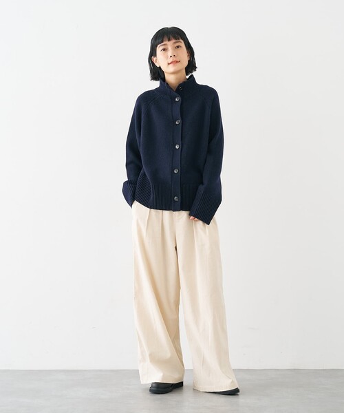 collex（コレックス）の「ハイネック2WAYプルオーバー（ニット/セーター・レディース・ブラウン/ネイビー/アイボリー・フリー）」の6枚目の写真