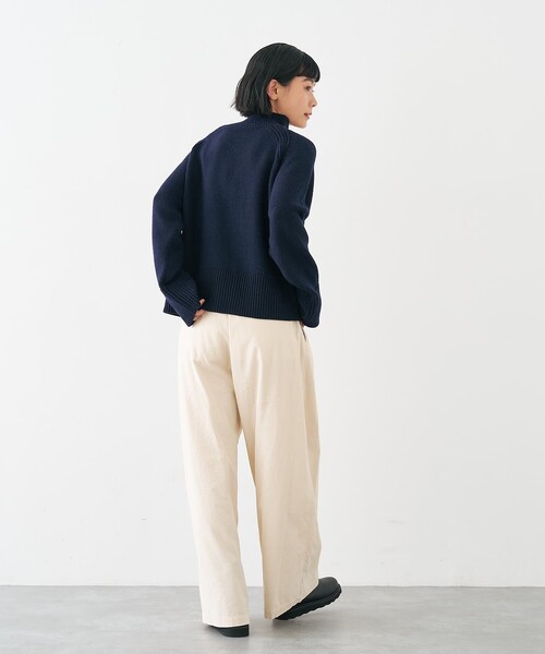 collex（コレックス）の「ハイネック2WAYプルオーバー（ニット/セーター・レディース・ブラウン/ネイビー/アイボリー・フリー）」の7枚目の写真