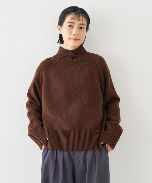 collex（コレックス）の「ハイネック2WAYプルオーバー（ニット/セーター・レディース・ブラウン/ネイビー/アイボリー・フリー）」の11枚目の写真