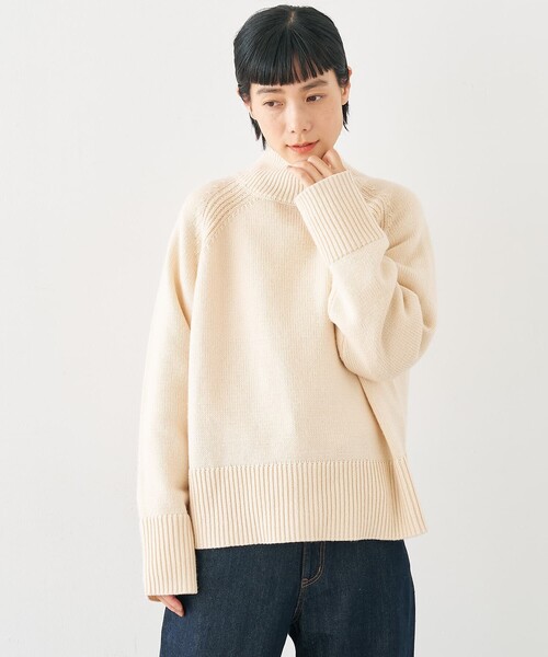 collex（コレックス）の「ハイネック2WAYプルオーバー（ニット/セーター・レディース・ブラウン/ネイビー/アイボリー・フリー）」の13枚目の写真