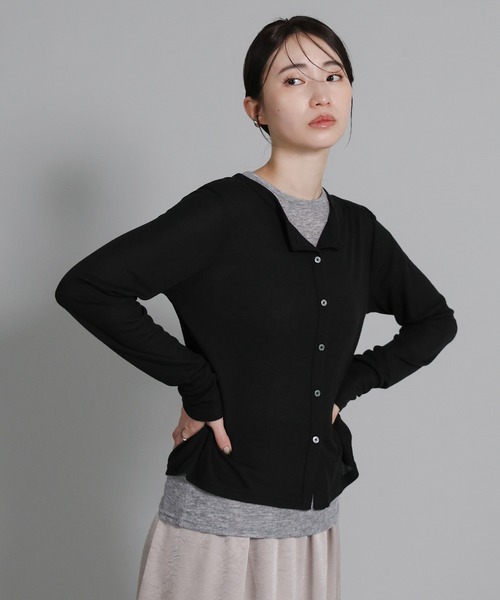 select MOCA Et（セレクトモカエト）の「【Et】Bicolor Tank Top Cardigan Set（カーディガン/ボレロ・レディース・グレー/ブラック/グレイッシュベージュ・FREE）」の6枚目の写真