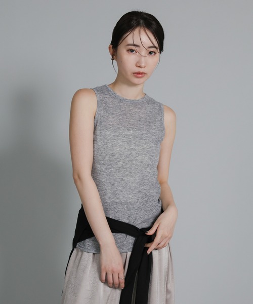 select MOCA Et（セレクトモカエト）の「【Et】Bicolor Tank Top Cardigan Set（カーディガン/ボレロ・レディース・グレー/ブラック/グレイッシュベージュ・FREE）」の9枚目の写真