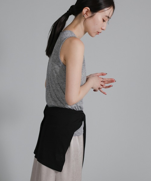 select MOCA Et（セレクトモカエト）の「【Et】Bicolor Tank Top Cardigan Set（カーディガン/ボレロ・レディース・グレー/ブラック/グレイッシュベージュ・FREE）」の12枚目の写真