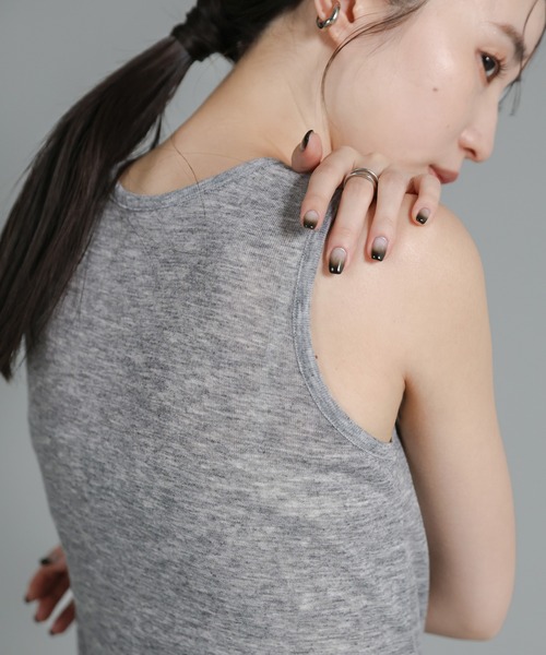 select MOCA Et（セレクトモカエト）の「【Et】Bicolor Tank Top Cardigan Set（カーディガン/ボレロ・レディース・グレー/ブラック/グレイッシュベージュ・FREE）」の13枚目の写真