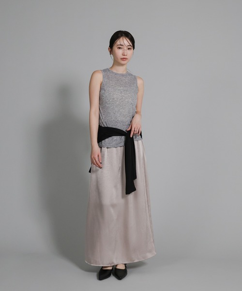 select MOCA Et（セレクトモカエト）の「【Et】Bicolor Tank Top Cardigan Set（カーディガン/ボレロ・レディース・グレー/ブラック/グレイッシュベージュ・FREE）」の11枚目の写真