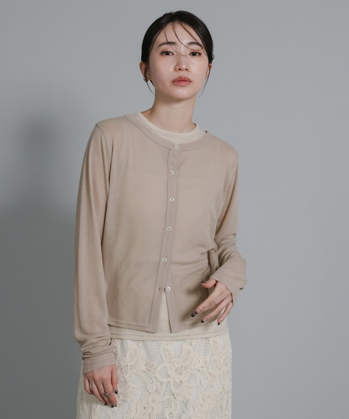 select MOCA Et（セレクトモカエト）の「【Et】Bicolor Tank Top Cardigan Set（カーディガン/ボレロ・レディース・グレー/ブラック/グレイッシュベージュ・FREE）」の16枚目の写真