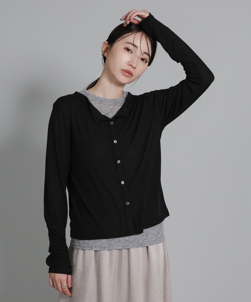 select MOCA Et（セレクトモカエト）の「【Et】Bicolor Tank Top Cardigan Set（カーディガン/ボレロ・レディース・グレー/ブラック/グレイッシュベージュ・FREE）」の5枚目の写真