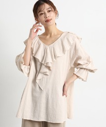 studio CLIP | フリルカラーチェックブラウス(シャツ/ブラウス)