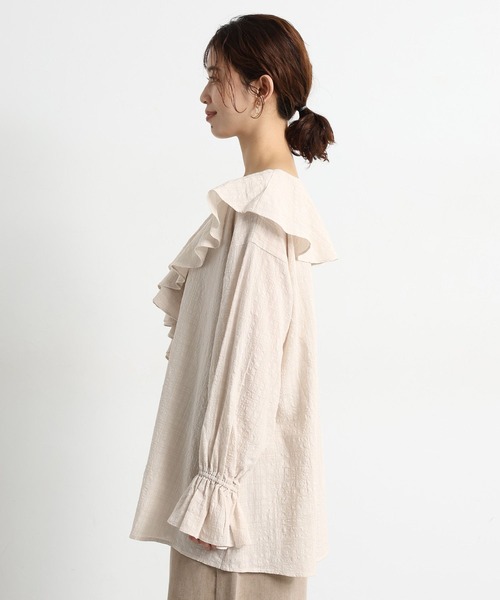 studio CLIP（スタディオクリップ）の「フリルカラーチェックブラウス（シャツ/ブラウス・レディース・ライトグレー/ブラウン/ネイビー・FREE）」の22枚目の写真