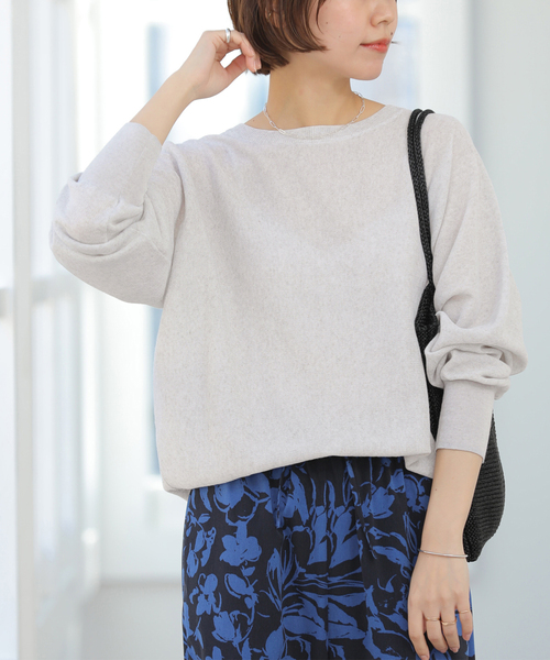 JOURNAL STANDARD relume（ジャーナルスタンダード　レリューム）の「リネンミックスシアードルマンプルオーバー（ニット/セーター・レディース・ブラック系その他/ライトグレー/レッド・FREE）」の3枚目の写真