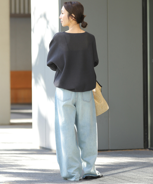 JOURNAL STANDARD relume（ジャーナルスタンダード　レリューム）の「リネンミックスシアードルマンプルオーバー（ニット/セーター・レディース・ブラック系その他/ライトグレー/レッド・FREE）」の6枚目の写真