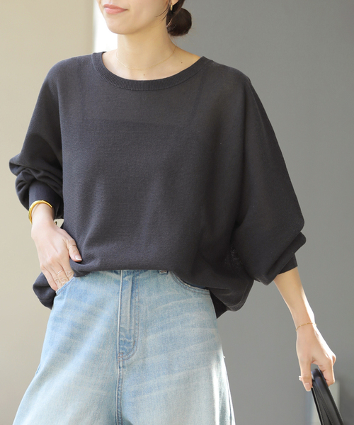 JOURNAL STANDARD relume（ジャーナルスタンダード　レリューム）の「リネンミックスシアードルマンプルオーバー（ニット/セーター・レディース・ブラック系その他/ライトグレー/レッド・FREE）」の9枚目の写真