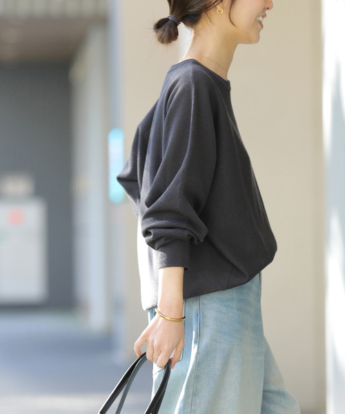 JOURNAL STANDARD relume（ジャーナルスタンダード　レリューム）の「リネンミックスシアードルマンプルオーバー（ニット/セーター・レディース・ブラック系その他/ライトグレー/レッド・FREE）」の11枚目の写真