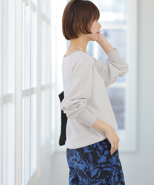 JOURNAL STANDARD relume（ジャーナルスタンダード　レリューム）の「リネンミックスシアードルマンプルオーバー（ニット/セーター・レディース・ブラック系その他/ライトグレー/レッド・FREE）」の19枚目の写真