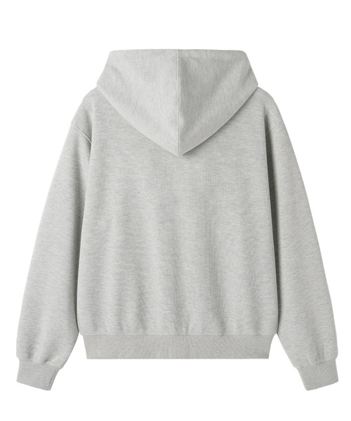 OY（オーワイ）の「『OY/オーワイ』CROSS WAFFLE HOODIE ZIP UP/クロスワッフルジップアップパーカー（パーカー・レディース・グレー/ブラック・L/M）」の18枚目の写真