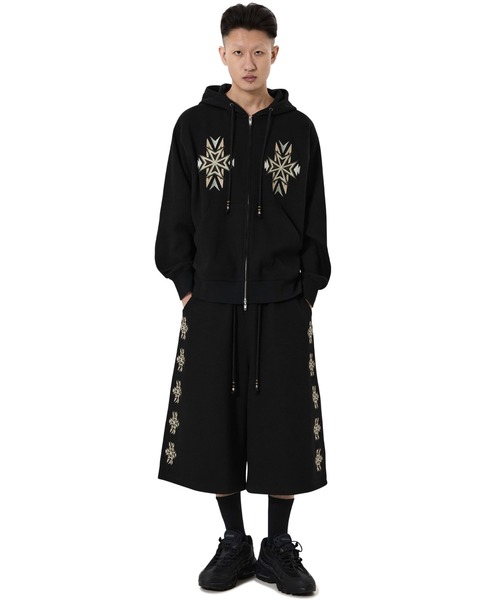 OY（オーワイ）の「『OY/オーワイ』CROSS WAFFLE HOODIE ZIP UP/クロスワッフルジップアップパーカー（パーカー・レディース・グレー/ブラック・L/M）」の7枚目の写真