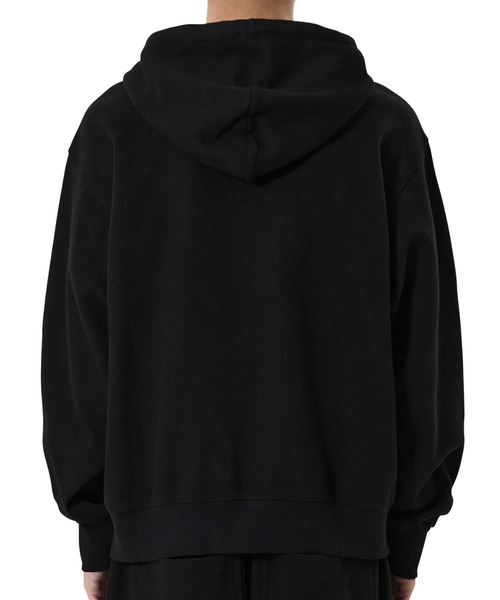 OY（オーワイ）の「『OY/オーワイ』CROSS WAFFLE HOODIE ZIP UP/クロスワッフルジップアップパーカー（パーカー・レディース・グレー/ブラック・L/M）」の5枚目の写真