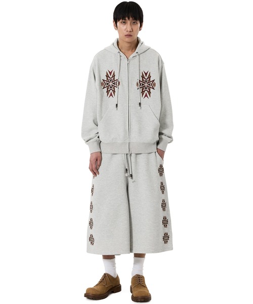 OY（オーワイ）の「『OY/オーワイ』CROSS WAFFLE HOODIE ZIP UP/クロスワッフルジップアップパーカー（パーカー・レディース・グレー/ブラック・L/M）」の13枚目の写真