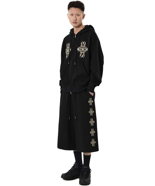 OY（オーワイ）の「『OY/オーワイ』CROSS WAFFLE HOODIE ZIP UP/クロスワッフルジップアップパーカー（パーカー・レディース・グレー/ブラック・L/M）」の8枚目の写真