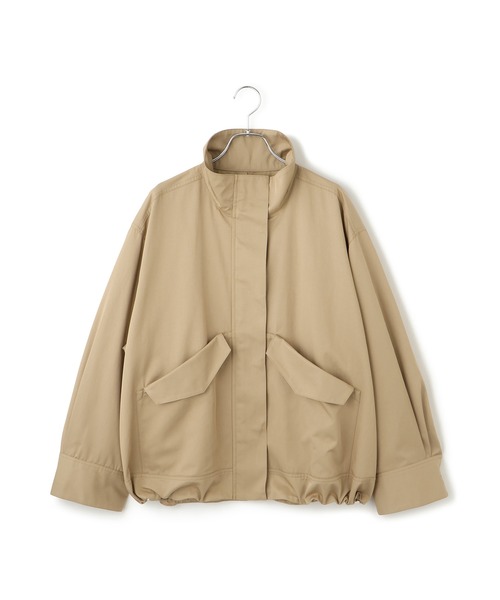 ADAM ET ROPE'（アダムエロペ）の「【WEB限定】スタンドネックドロストブルゾン/撥水（ブルゾン・レディース・ベージュ系その他/ブラック・FREE）」の16枚目の写真