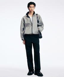 TNGT（ティーエヌジーティー）の「Pin Stripe Wide Straight Fit Pants (Black) TNPA6E105BK（スラックス）」