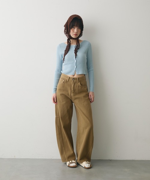 full/fill.(フルフィル)の「side carve denim pants / サイドカーブデニムパンツ(デニムパンツ・レディース・ベージュ/ブルー・FREE)」の6枚目の写真