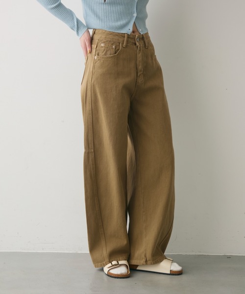 full/fill.(フルフィル)の「side carve denim pants / サイドカーブデニムパンツ(デニムパンツ・レディース・ベージュ/ブルー・FREE)」の8枚目の写真