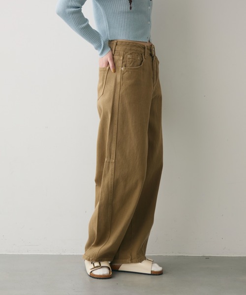 full/fill.(フルフィル)の「side carve denim pants / サイドカーブデニムパンツ(デニムパンツ・レディース・ベージュ/ブルー・FREE)」の9枚目の写真