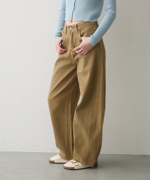 full/fill.(フルフィル)の「side carve denim pants / サイドカーブデニムパンツ(デニムパンツ・レディース・ベージュ/ブルー・FREE)」の7枚目の写真