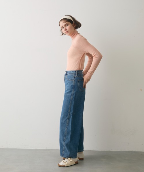 full/fill.(フルフィル)の「side carve denim pants / サイドカーブデニムパンツ(デニムパンツ・レディース・ベージュ/ブルー・FREE)」の19枚目の写真