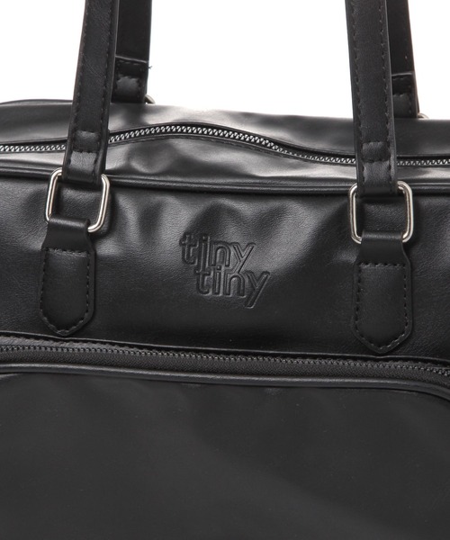 tiny tiny（ティニーティニー）の「スクエア前ポケットバッグ[tiny tiny(ティニーティニー)]（ボストンバッグ・レディース・ブラック/キャメル・0）」の6枚目の写真