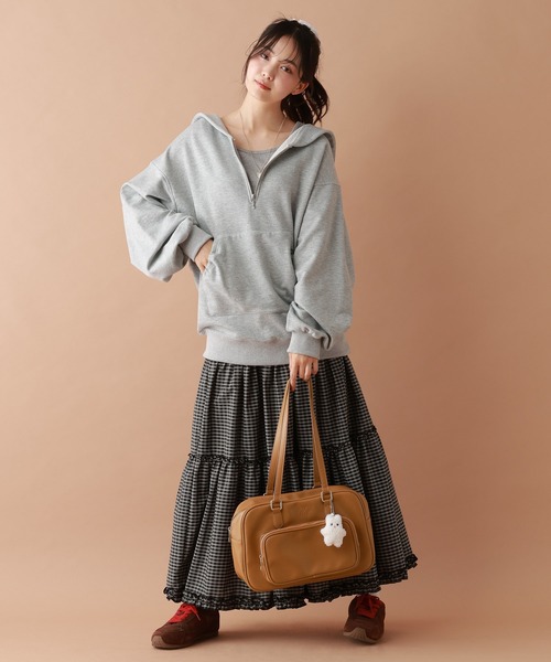 tiny tiny（ティニーティニー）の「スクエア前ポケットバッグ[tiny tiny(ティニーティニー)]（ボストンバッグ・レディース・ブラック/キャメル・0）」の18枚目の写真