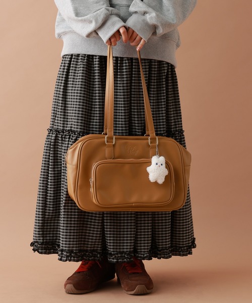 tiny tiny（ティニーティニー）の「スクエア前ポケットバッグ[tiny tiny(ティニーティニー)]（ボストンバッグ・レディース・ブラック/キャメル・0）」の15枚目の写真