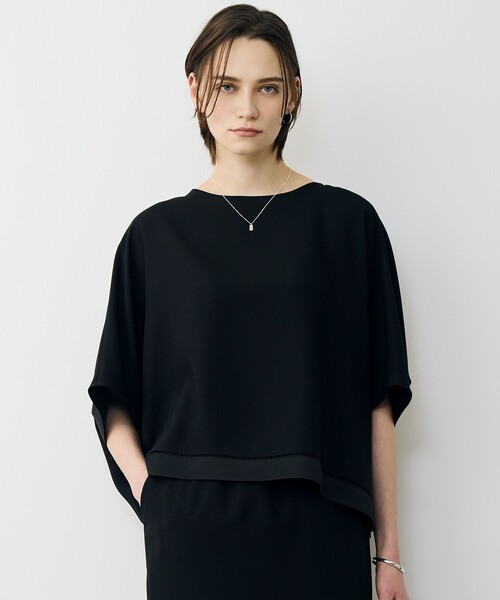 WEB限定カラーあり】 FluidBackSatin クロップドブラウス（シャツ