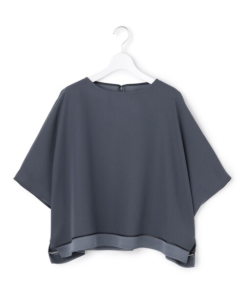 ICB（アイシービー）の「【WEB限定カラーあり】 FluidBackSatin クロップドブラウス（シャツ/ブラウス・レディース・ブラック系/グレー系/ネイビー系/ブルー系/サックスブルー系/ライトイエロー系・44/42/46/40/48）」の18枚目の写真