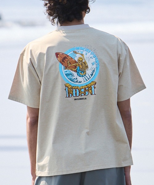 lost（ロスト）の「lost/ロスト 水着 ラッシュガード 半袖 Tシャツ UVカット 速乾 ストレッチ 水陸両用 LM6S-4305（Tシャツ/カットソー・メンズ・シアン/ブラック/ベージュ/ホワイト・L/M/XL）」の3枚目の写真
