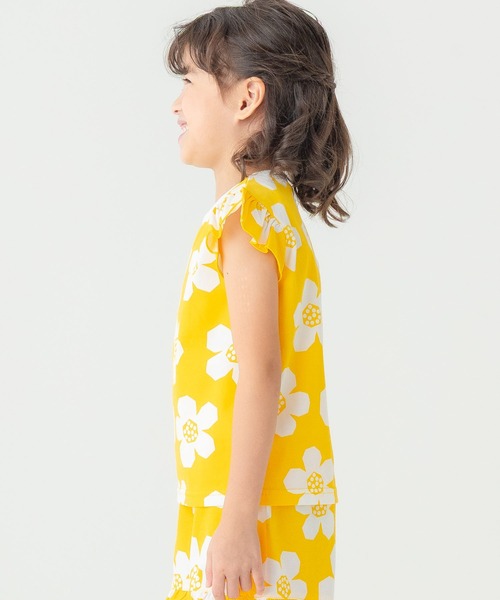 SUNDAYS SUN(サンデイズ サン)の「【綿混/袖フリル】選べる4柄 アソートプリントTシャツ(花柄/チェック/お揃いリンク)(Tシャツ/カットソー・キッズ・レッド/イエロー/ブルー/ブラック・110/100/90/130/120)」の11枚目の写真