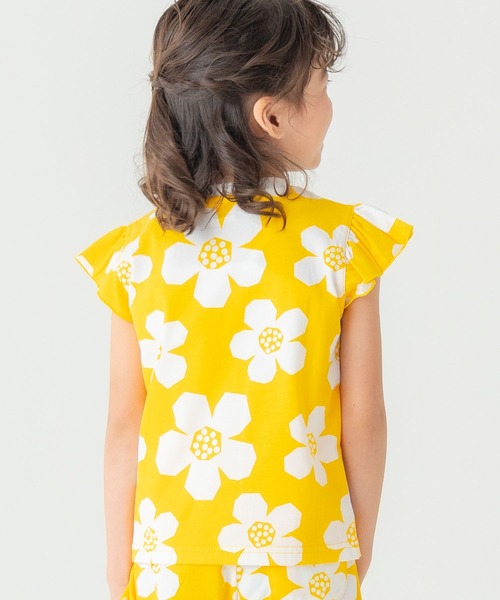SUNDAYS SUN(サンデイズ サン)の「【綿混/袖フリル】選べる4柄 アソートプリントTシャツ(花柄/チェック/お揃いリンク)(Tシャツ/カットソー・キッズ・レッド/イエロー/ブルー/ブラック・110/100/90/130/120)」の12枚目の写真