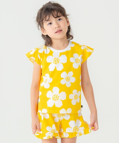 SUNDAYS SUN(サンデイズ サン)の「【綿混/袖フリル】選べる4柄 アソートプリントTシャツ(花柄/チェック/お揃いリンク)(Tシャツ/カットソー・キッズ・レッド/イエロー/ブルー/ブラック・110/100/90/130/120)」の10枚目の写真